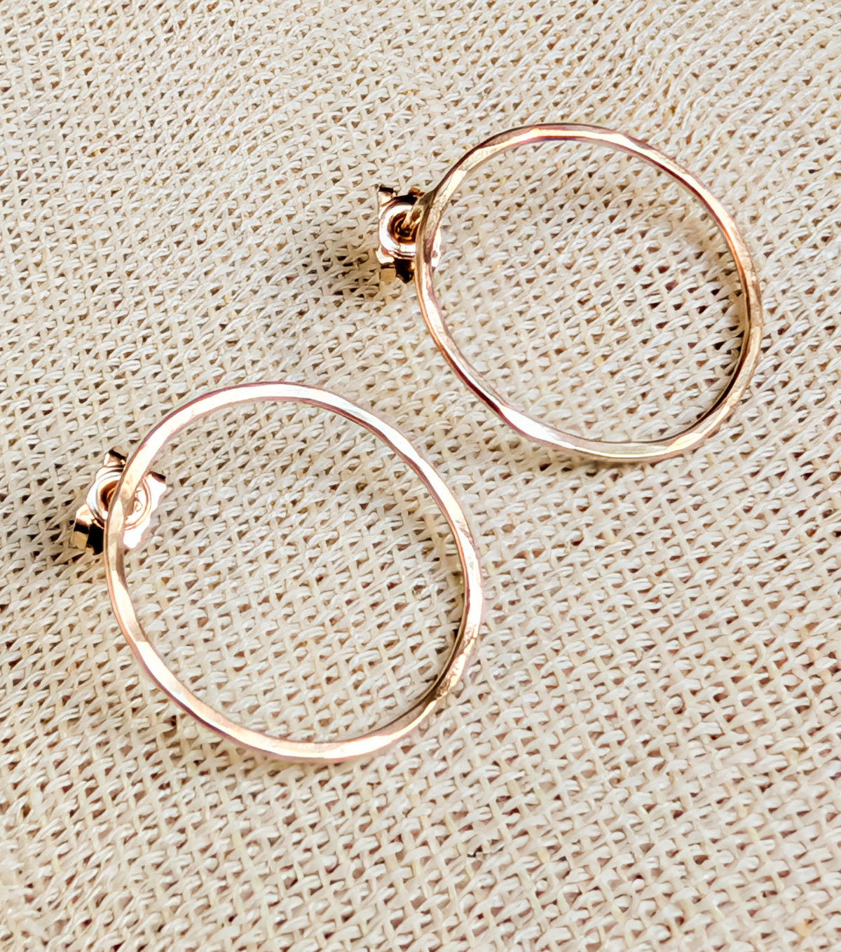 Minimalist 9ct Gold Circle Stud Earrings: Handmade Recycled Gold